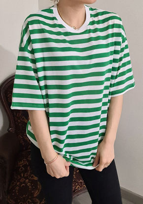 Yeşil Çizgili Zara T-shirt resmi