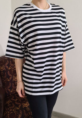 Siyah Çizgili Zara T-shirt resmi