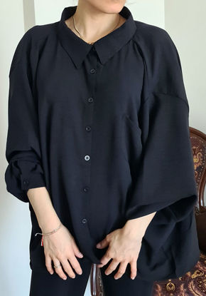 Zara Siyah Bol Gömlek resmi